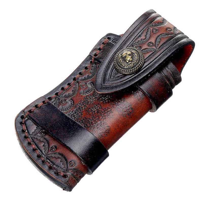 Fodero In Pelle Per Coltello Pieghevole Marrone